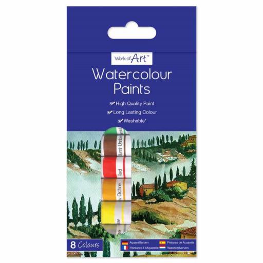 Work of Art Watercolour Paints 6ml Tubes - Pack of 8