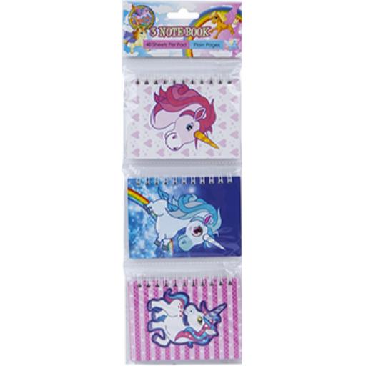 PMS Mini Unicorn Notebooks - Pack of 3