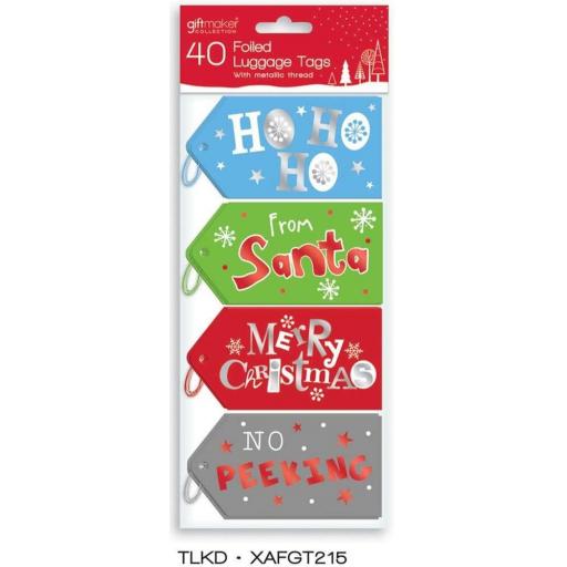 IGD Giftmaker Collection Foiled Luggage Gift Tags, Kidult - Pack of 40