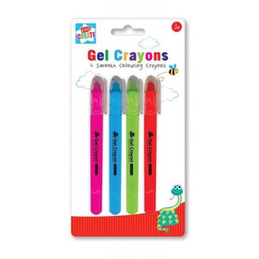 Kids Create Smooth Gel Colouring Crayons - Pack of 4