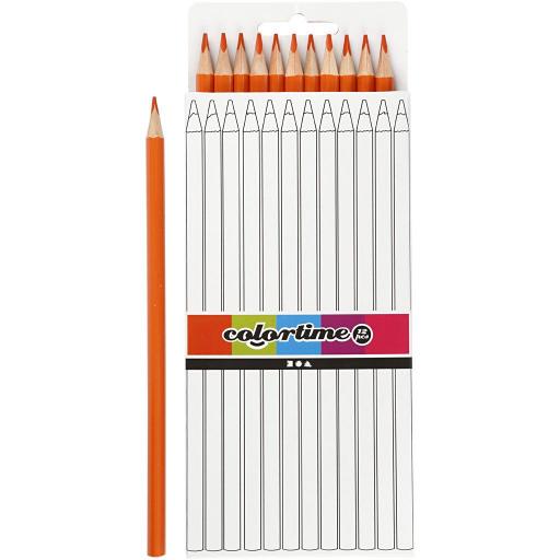 Colortime Colouring Pencils, Orange - Pack of 12