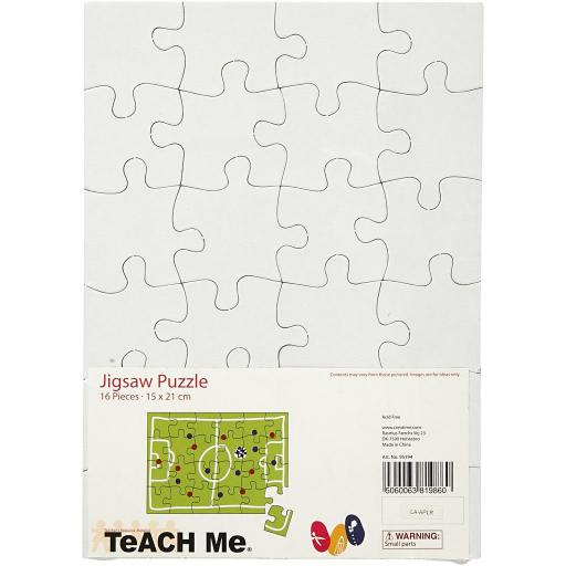 TeachMe Blank Cardboard Jigsaw Puzzles - Pack of 16