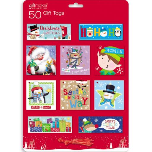 IGD Giftmaker Cute Christmas Tags - Pack of 50