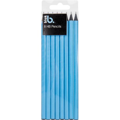 IGD Bloc Bright Blue HB Pencils - Pack of 8