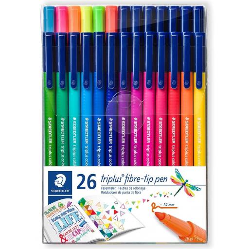 Staedtler Triplus Color Fibre-Tip Pens 1.0mm - Pack of 26