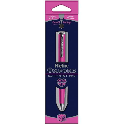 Helix Oxford Premium Ballpoint Pen - Pink (Black Ink)