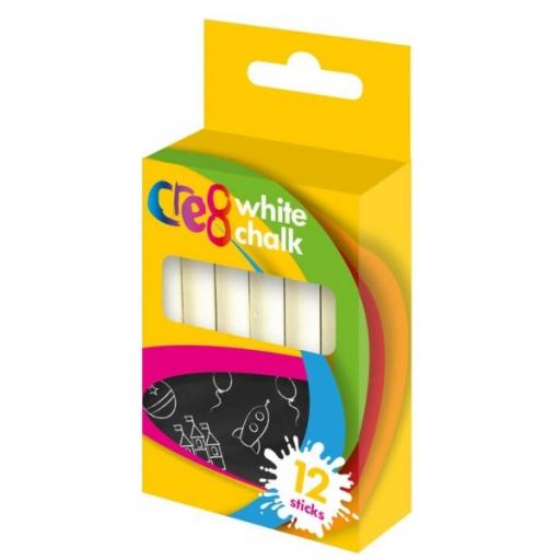 Cre8 White Chalk Sticks - Pack of 12
