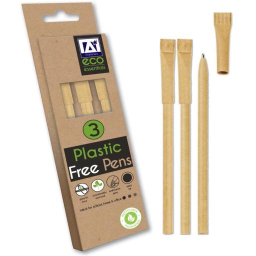 IGD Eco Plastic Free Pens - Pack of 3