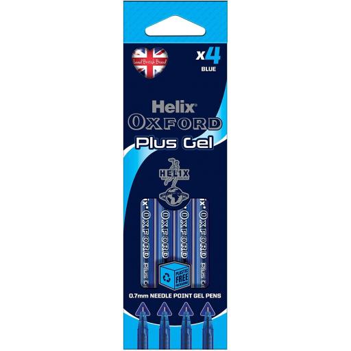 Oxford Plus Gel Pens Blue - Pack of 4