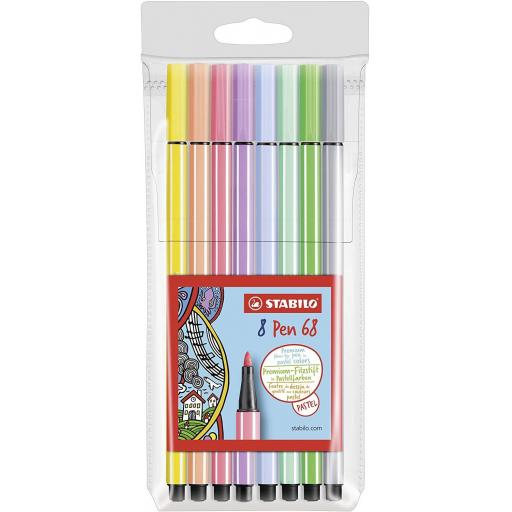 Stabilo Pen 68 Pastel Colours - Pack of 8
