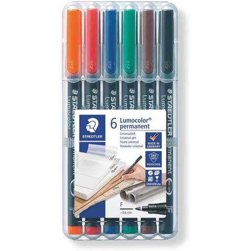 Staedtler Lumocolor Permanent Universal Pen - Pack of 6