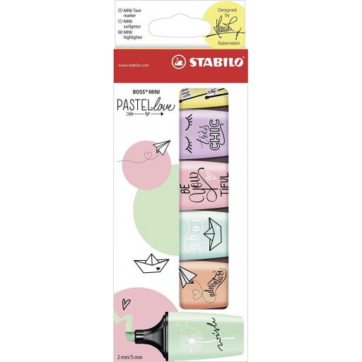 Stabilo Boss Mini Pastellove Highlighter Pens - Box of 6