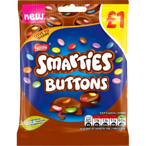 Nestle Smarties Buttons 78g *BBE 02/22