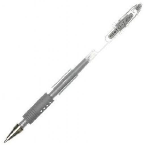 Pilot G-1 Grip Gel Ink Rollerball Pen Broad Tip - Silver