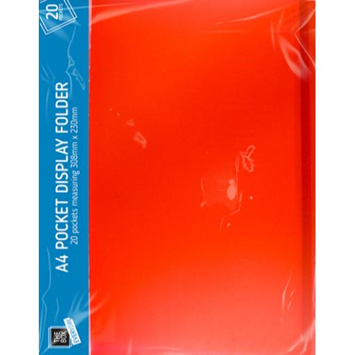 The Box A4 Pocket Display Folder, Asstd Colours - 20 Pockets