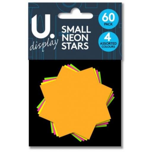 U. Assorted Neon Stars, Small - Pack of 60