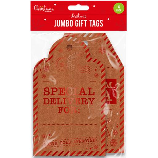 Gem Jumbo Christmas Gift Tags - Pack of 4
