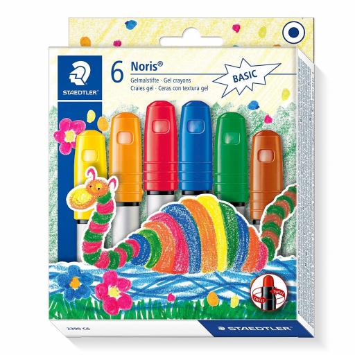 Staedtler Noris Gel Crayons, Assorted Colours - Pack of 6