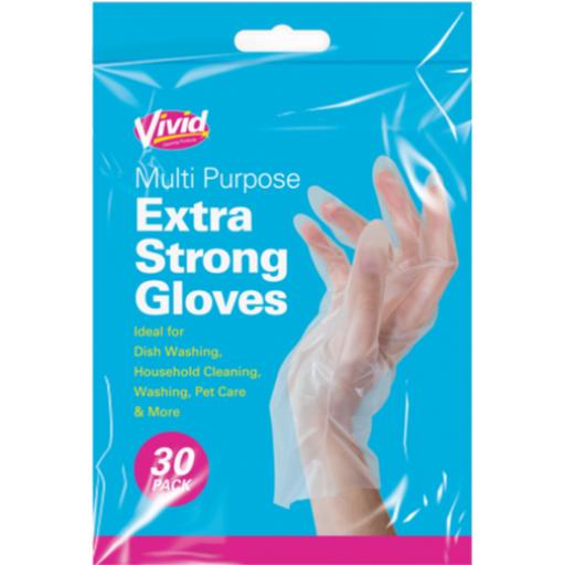 Vivid Multi Purpose Extra Strong Gloves - Pack of 30