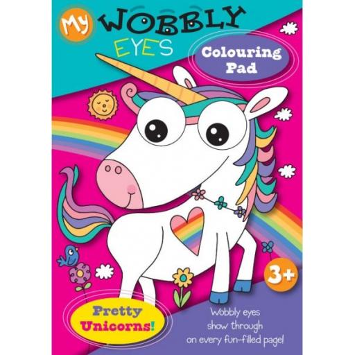 My Wobbly Eyes A4 Colouring Book - Pretty Unicorns