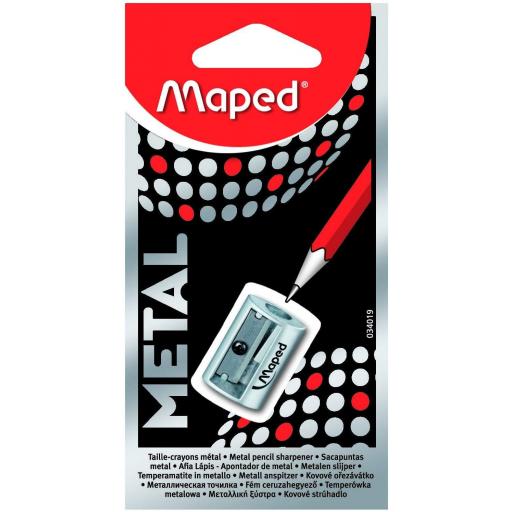 Maped Metal Single Hole Pencil Sharpener - Black/Silver