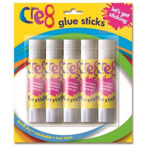 Cre8 Non-Toxic Glue Sticks - Pack of 5