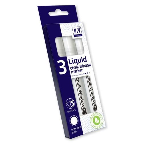 IGD White Liquid Chalk Window Marker - Pack of 3