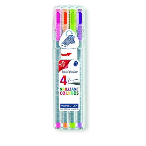 Staedtler Triplus Fineliner Superfine Pens New Colours - Pack of 4