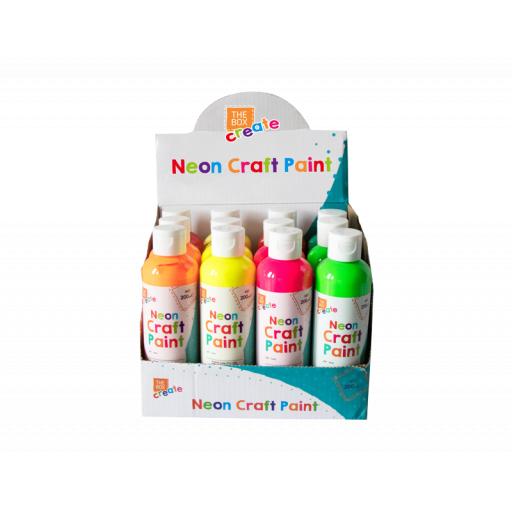 The Box Neon Craft Paint 200ml Assorted Colours