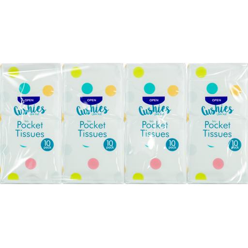 Cushies 10 Ultra Soft Pocket Tissues - Pack of 8