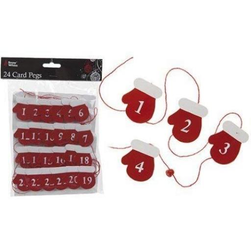 PMS Snow White Numbered Card Pegs - Pack of 24