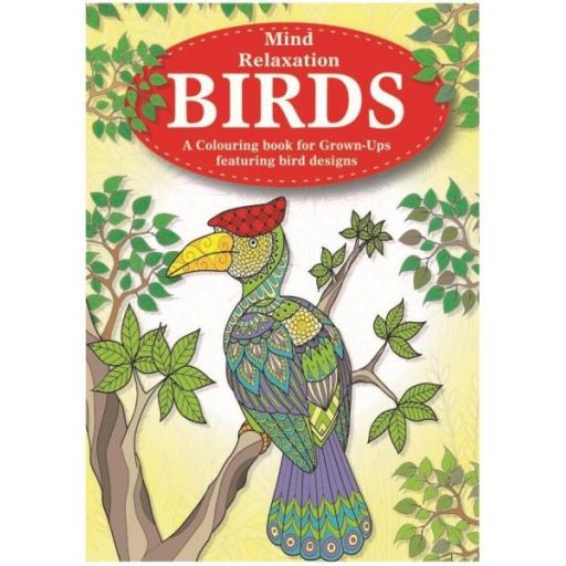 Squiggle A4 Adult Colouring Book - Birds