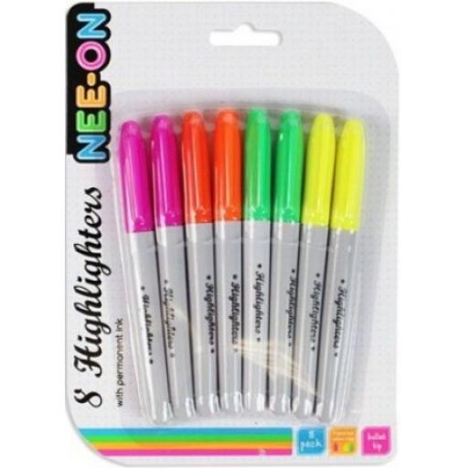 RSW Nee-on Highlighter Pens - Pack of 8