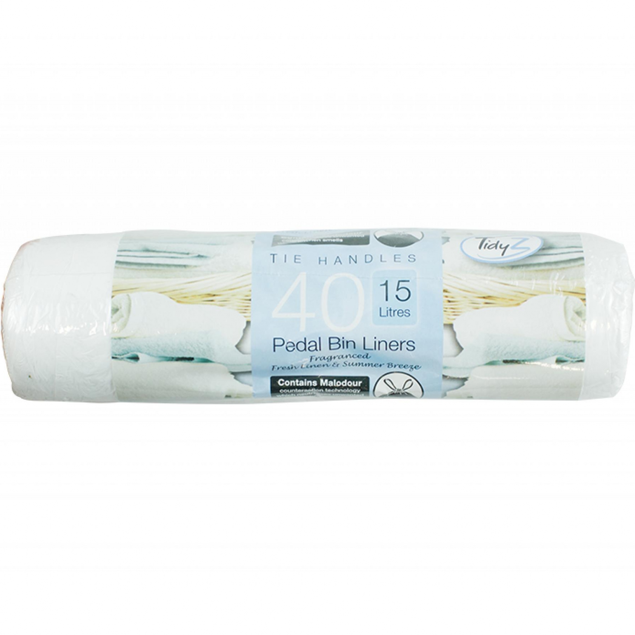 Tie Handle Pedal Bin Liners Summer Breeze 15L Pack of 40