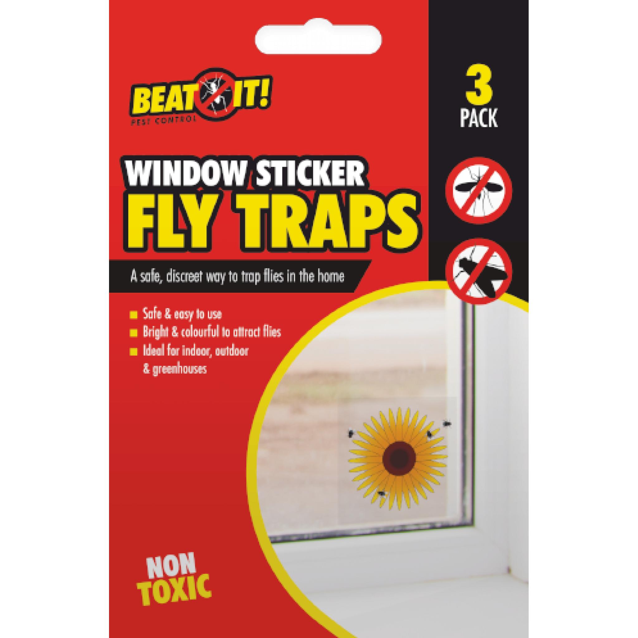 Window Sticker Fly Traps 95 x 95cm Pack of 3