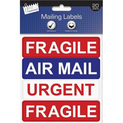JS Self Adhesive Mailing Labels - 20 Sheets