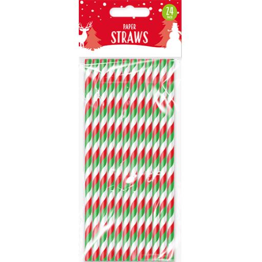 Gem Christmas Paper Straws - Pack of 24