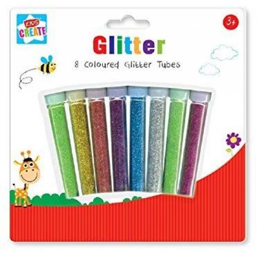 Kids Create Glitter Tubes, Assorted Colours - Pack of 8