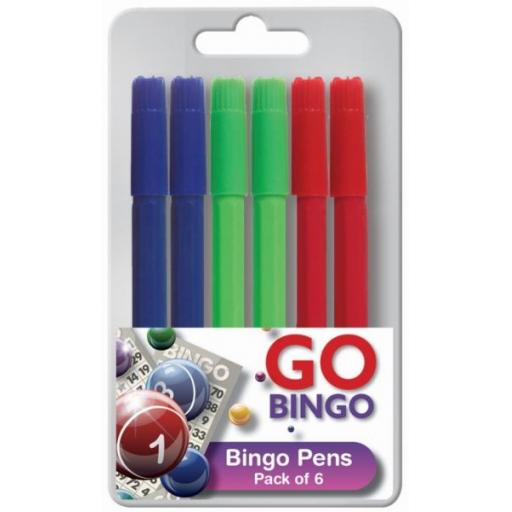 Go Bingo Assorted Colour Bingo Pens - Pack of 6