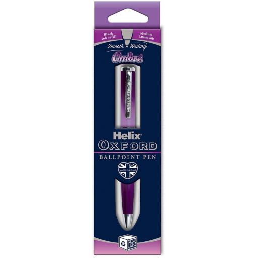Helix Oxford Ombre Premium Black Ink Ballpoint Pen - Pink