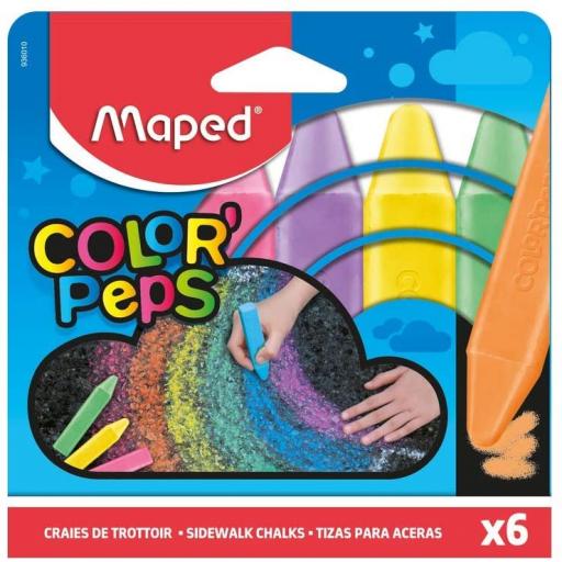Maped ColorPeps Sidewalk Pavement Chalks - Pack of 6