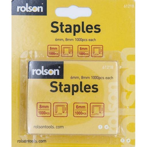 Rolson 6mm & 8mm Staples - Pack of 2000