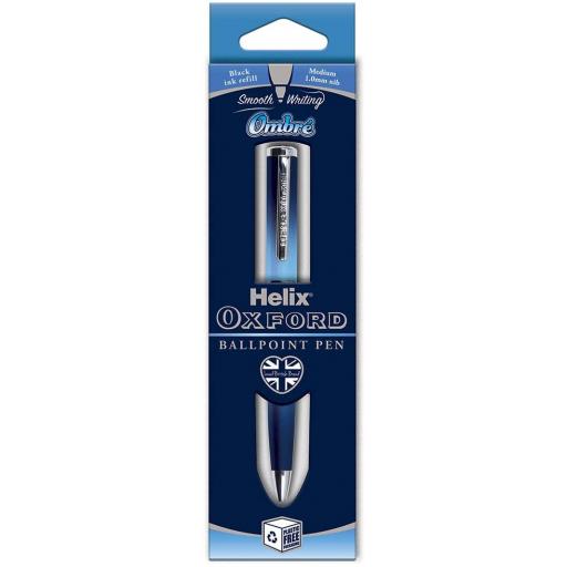 Helix Oxford Ombre Premium Black Ink Ballpoint Pen - Blue
