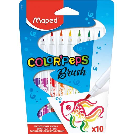 Maped ColorPeps Brush Pens - Pack of 10