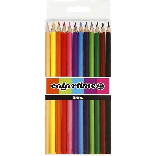Colortime Colouring Pencils, Assorted - Pack of 12