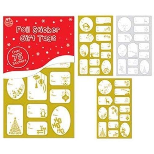 IGD Giftmaker Collection Foiled Gift Labels Gold & Silver - Pack of 75