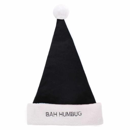 Bah Humbug Black Santa Hat