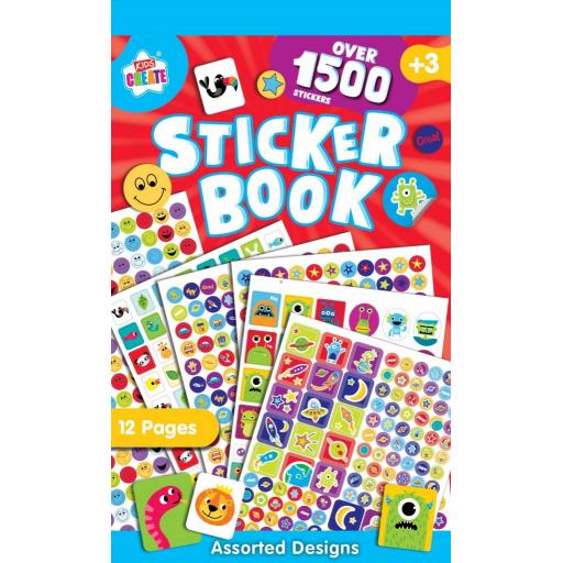 Kids Create Sticker Book Asstd Designs - Pack of 1,500