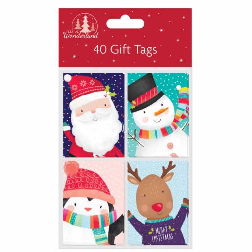 Tallon Folded Christmas Tags, Cute - Pack of 4