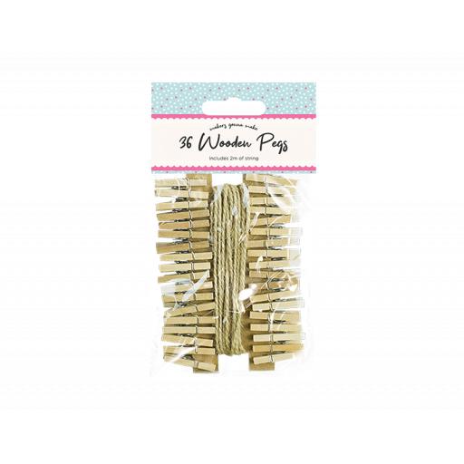 Wooden Micro Pegs - Pack of 36